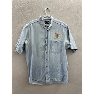 Three Rivers Mens Shirt Medium Short Sleeve Button Up Sprint Car Hall of Fame